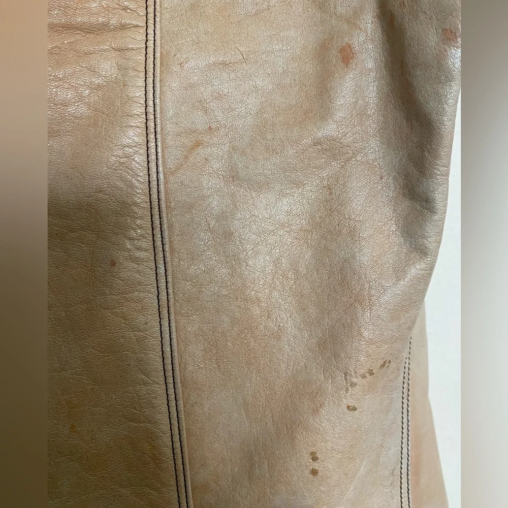 Vintage Italian Lambskin Leather Vest in Nude/Beige - Picture 12 of 12